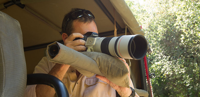 Okavango Expeditions' vehicles are equipped with camera stands