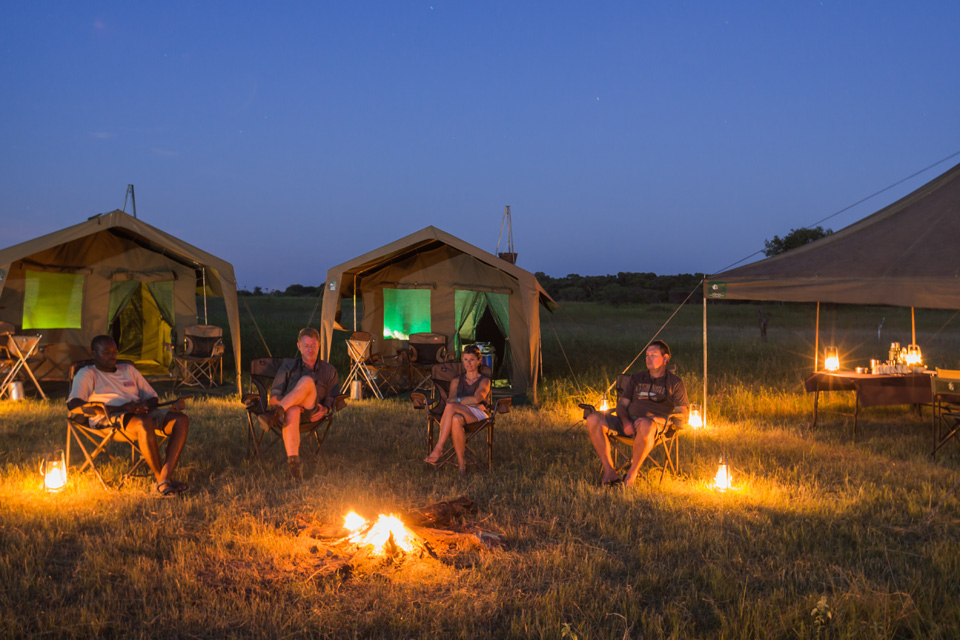 Okavango Expeditions mobile safari camp setup